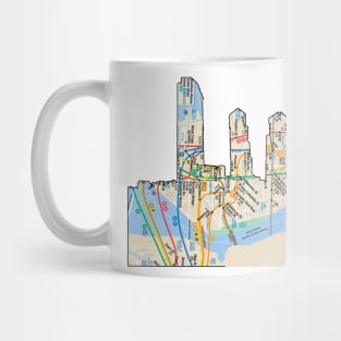 NYC Skyline subway map Mug